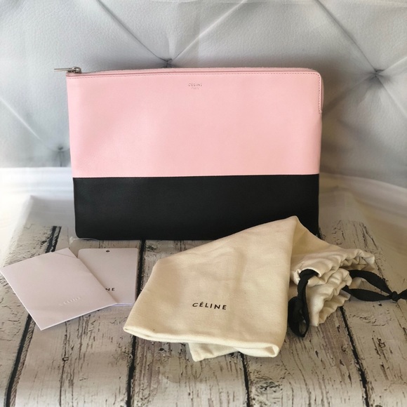 Celine Handbags - Celine Solo Clutch Pouch Pink /Black